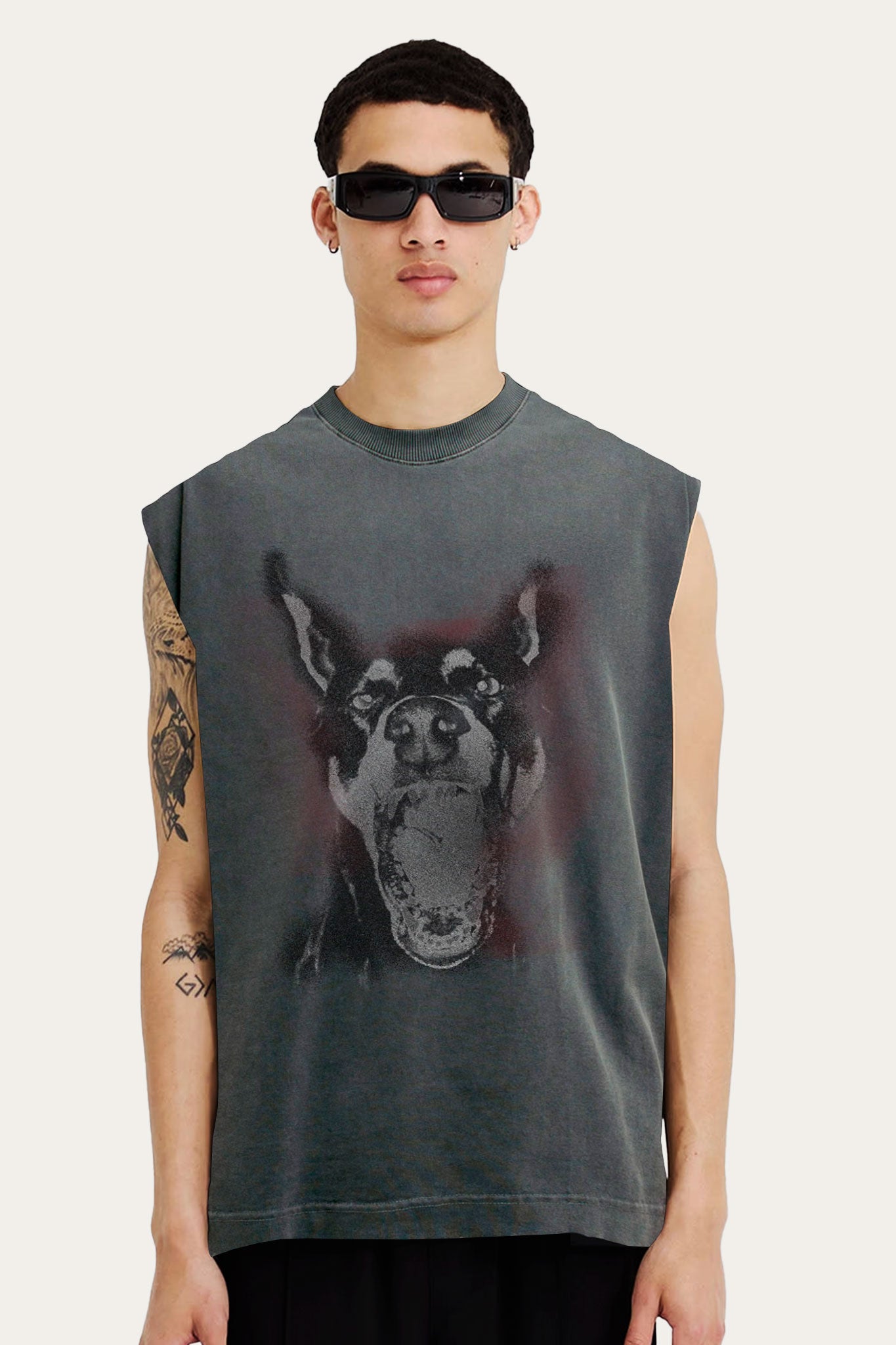 Tank Top Over Tank " PRETTY DOGS" - Cinza Estonado