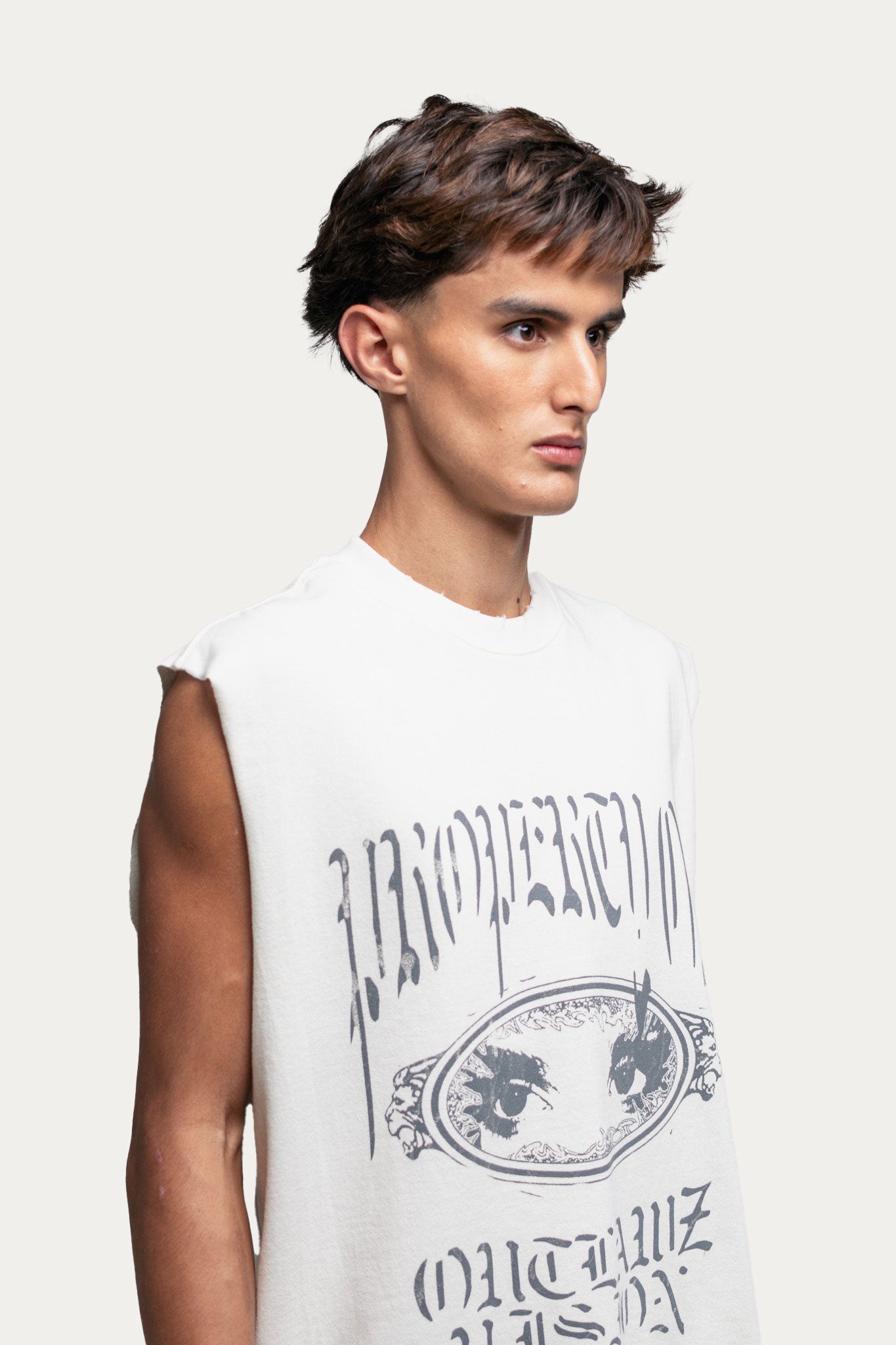 Tank Top Over Tank " PROPERTY " - Off-White