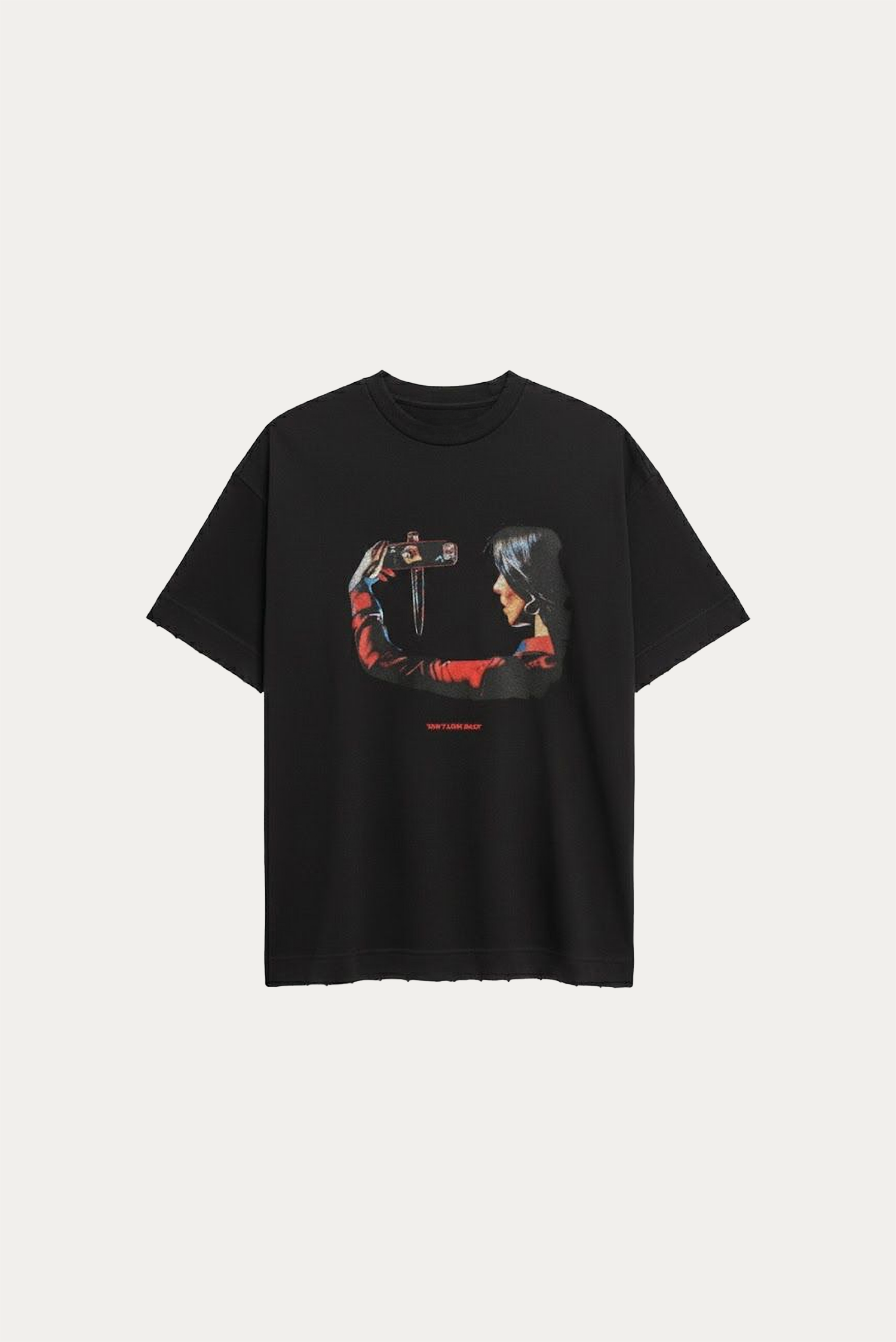 T-shirt Over Boxy " DONT LOOK BACK " - Preto