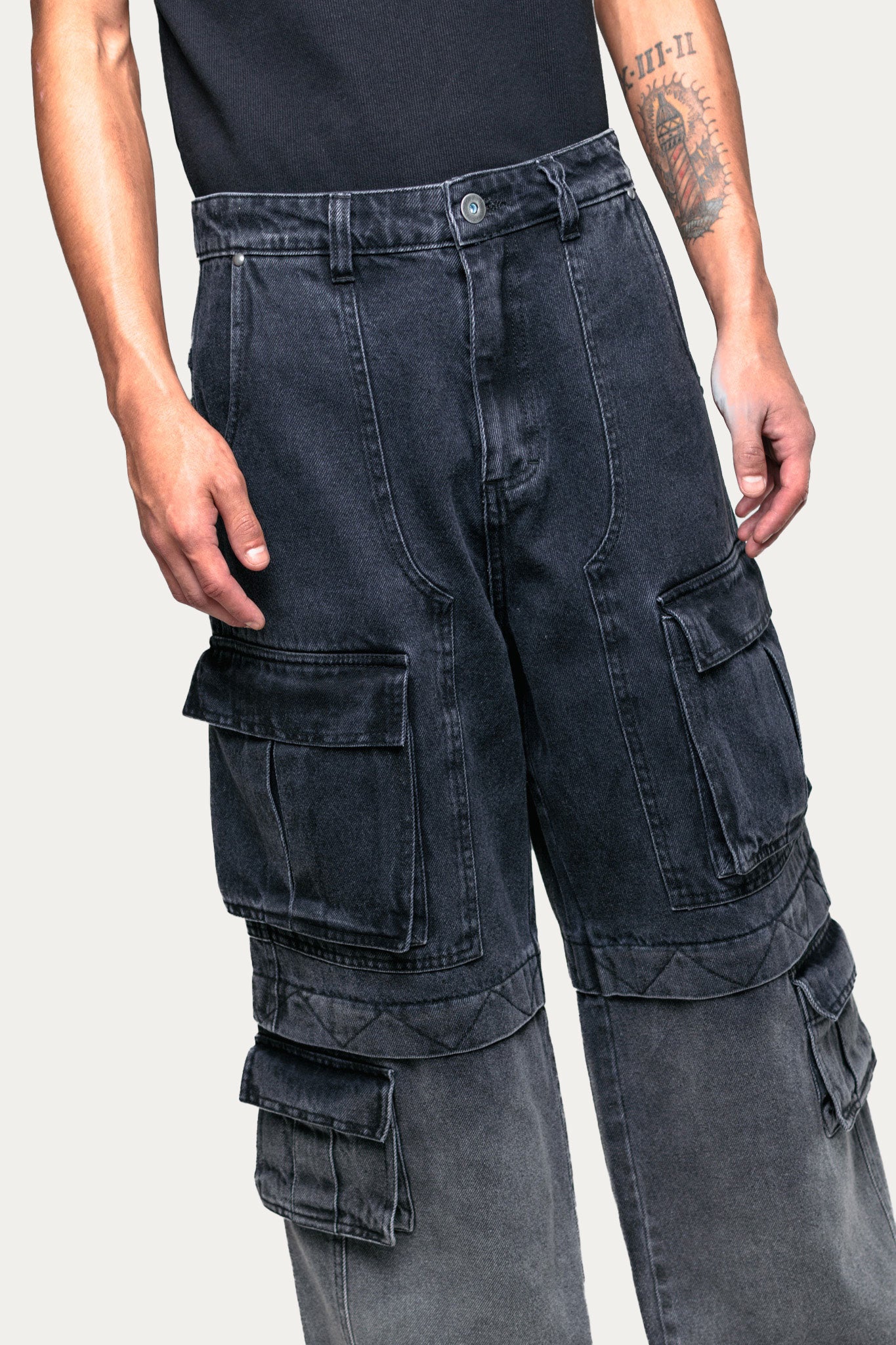 Pants Cargo  " DIVISION " - Preto/Cinza