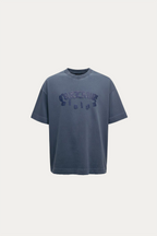 T-shirt Over Boxy "  NAKED " - Azul Marinho Estonado