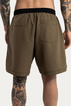 SHORTS  " LOGO " - KHAKI