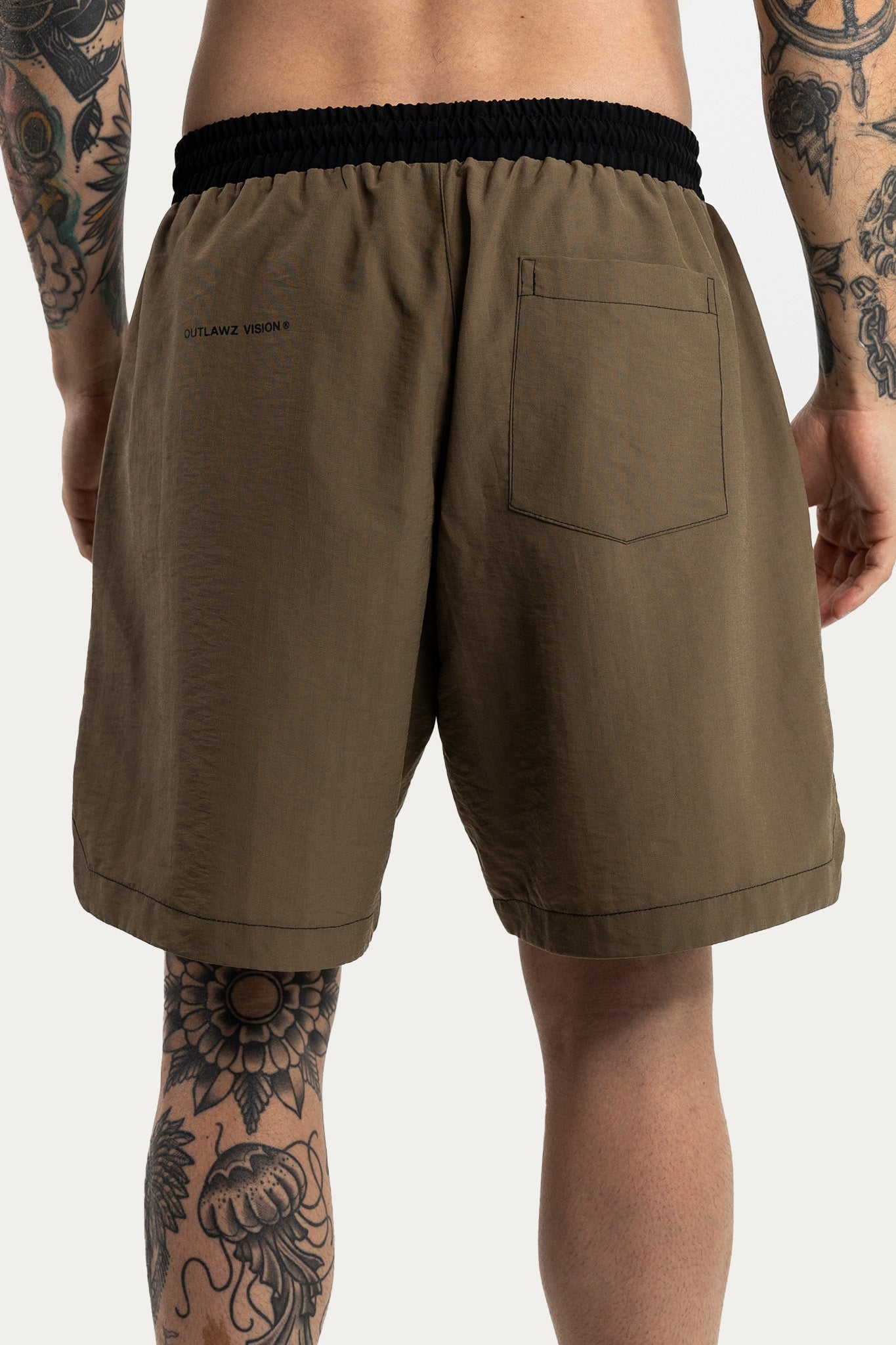 SHORTS  " LOGO " - KHAKI