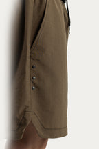 SHORTS  " LOGO " - KHAKI