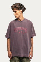 T-shirt Over Boxy "  NAKED " - Bordô Estonado