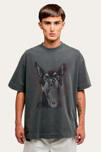 T-shirt Over Boxy " PRETTY DOGS  " - Cinza Estonado
