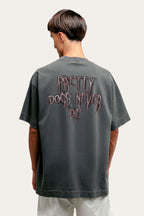 T-shirt Over Boxy " PRETTY DOGS  " - Cinza Estonado