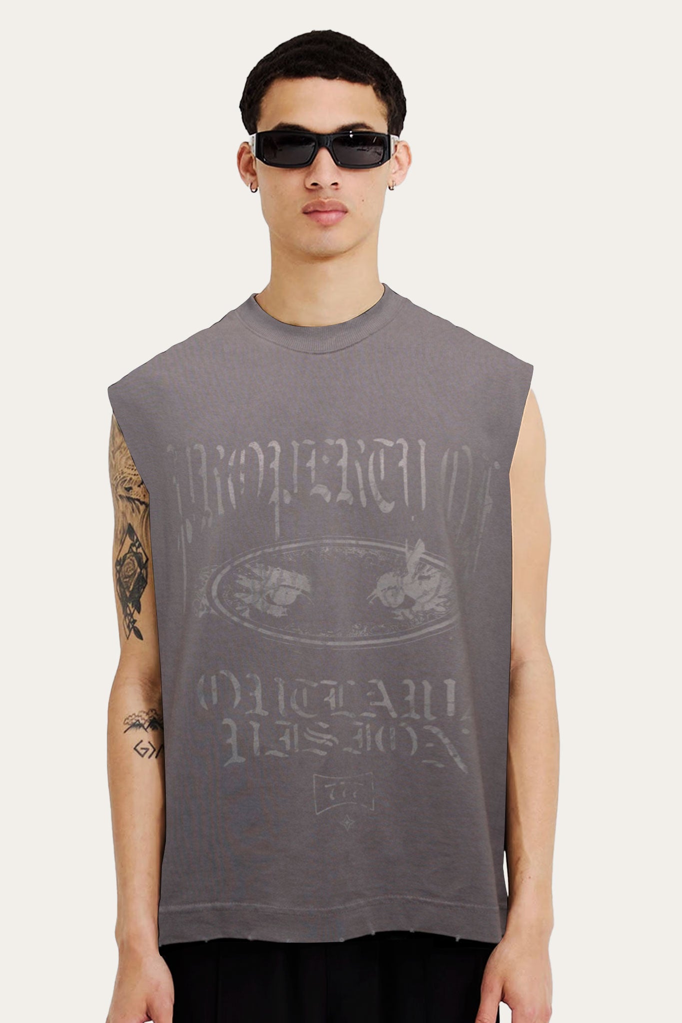 Tank Top Over Tank " PROPERTY " - Cinza