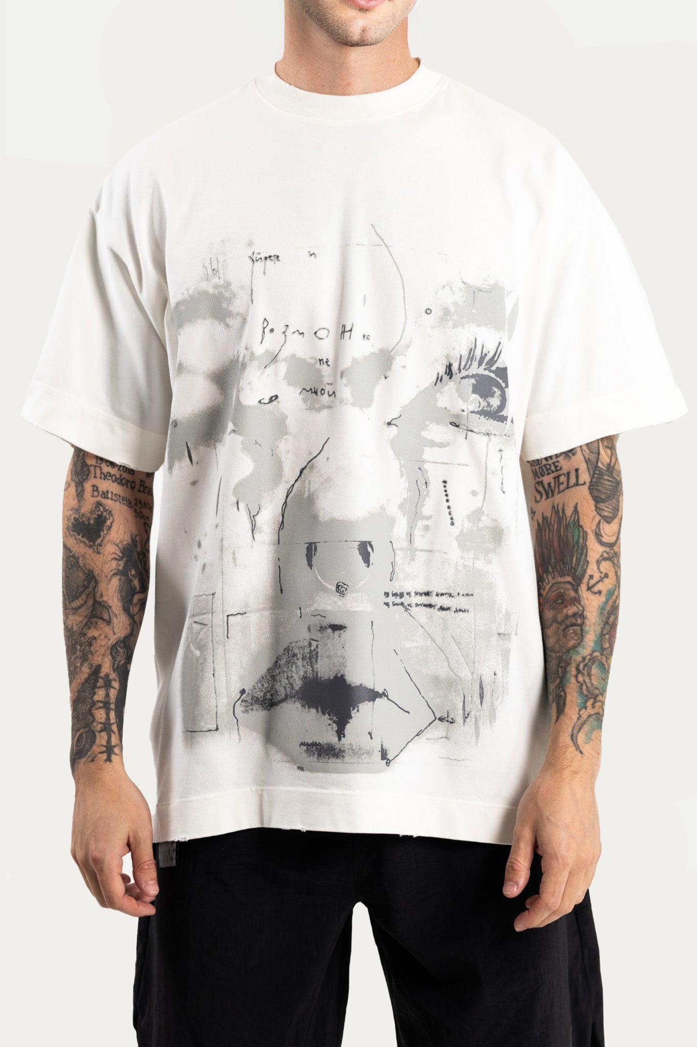 T-SHIRT OVER " SHE " - OFF-WHITE