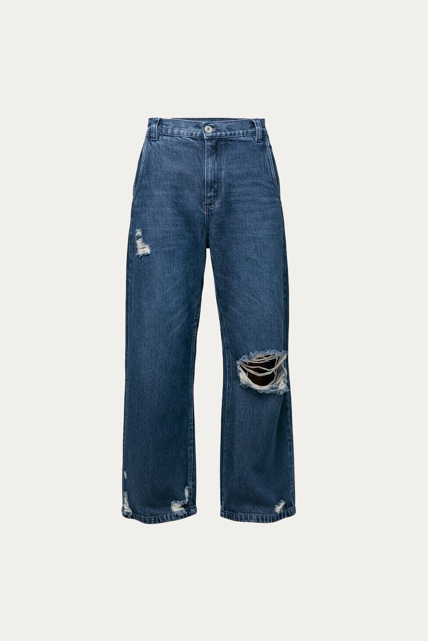 Pants Wide Leg  " DESTROYED " - Azul