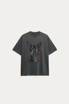T-shirt Over Boxy " PRETTY DOGS  " - Cinza Estonado