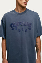 T-shirt Over Boxy "  NAKED " - Azul Marinho Estonado