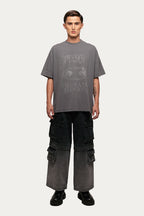 T-shirt Over Boxy " PROPERTY  " - Cinza