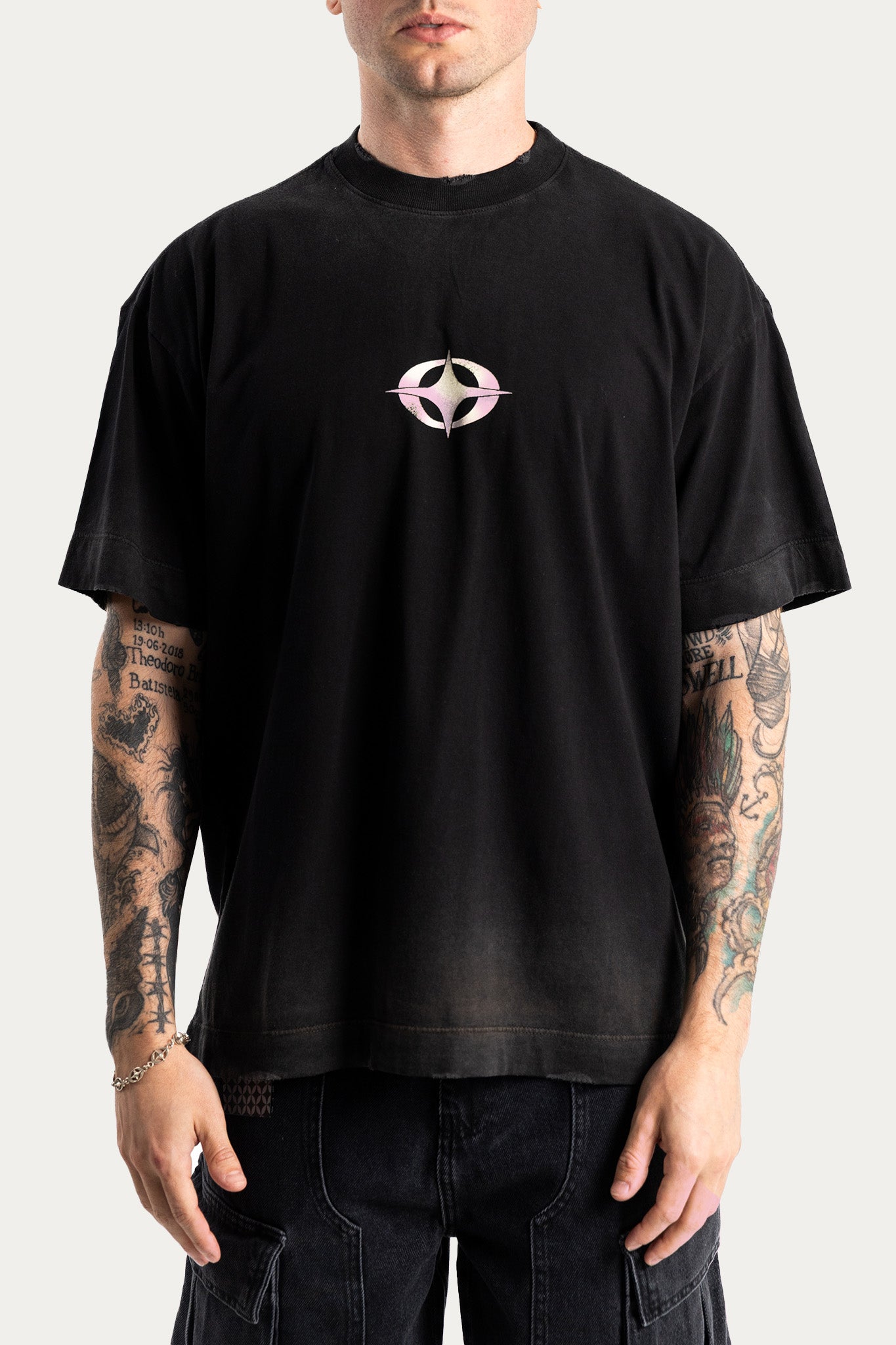 T-SHIRT OVER " FRACTION " - PRETO