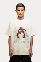 T-shirt Over Boxy " TAKE A RISK " - Off-White