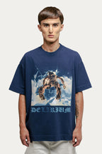 T-shirt Over Boxy " TAKE A RISK " - Azul Marinho