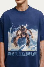 T-shirt Over Boxy " TAKE A RISK " - Azul Marinho