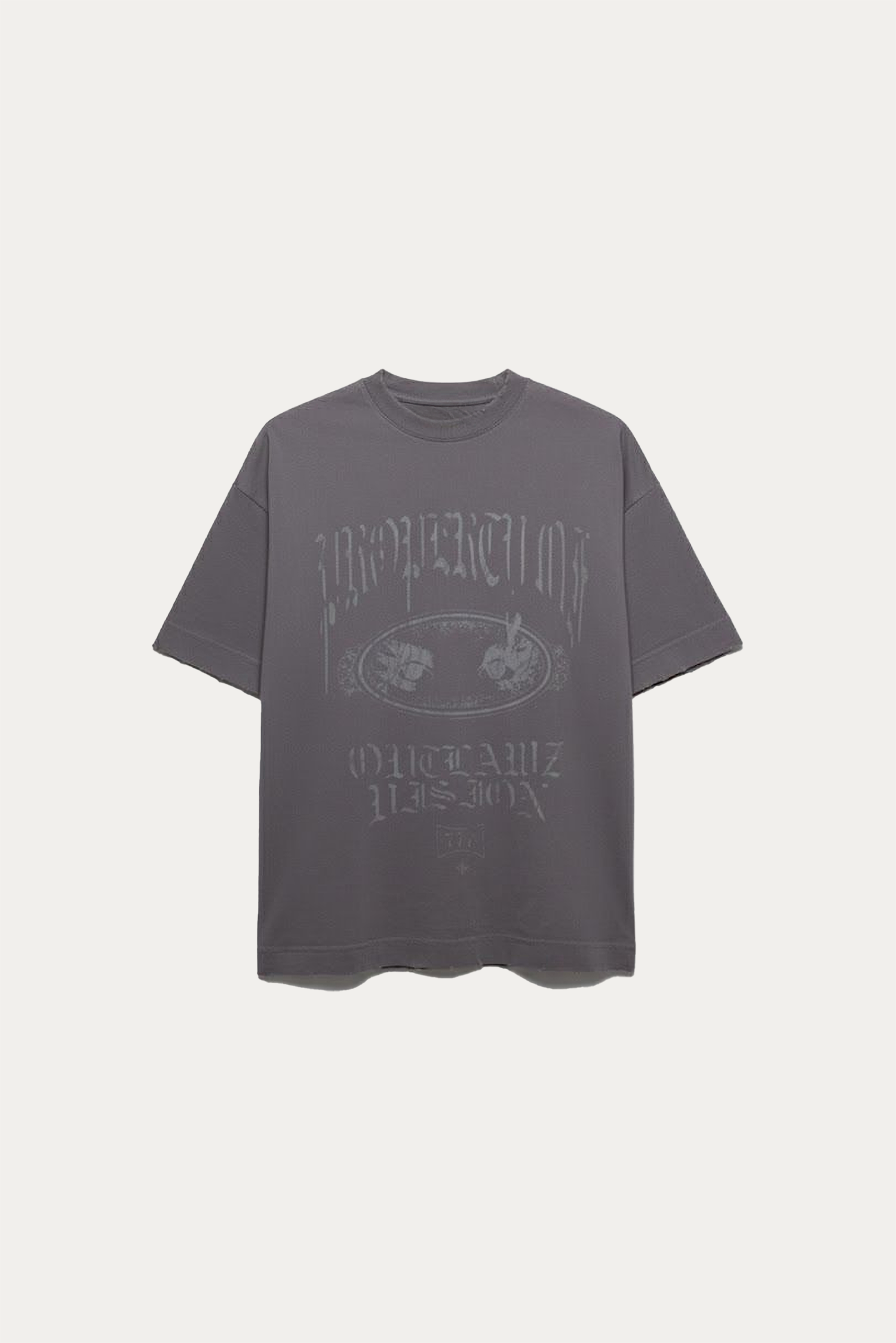 T-shirt Over Boxy " PROPERTY  " - Cinza