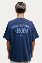 T-shirt Over Boxy " TAKE A RISK " - Azul Marinho