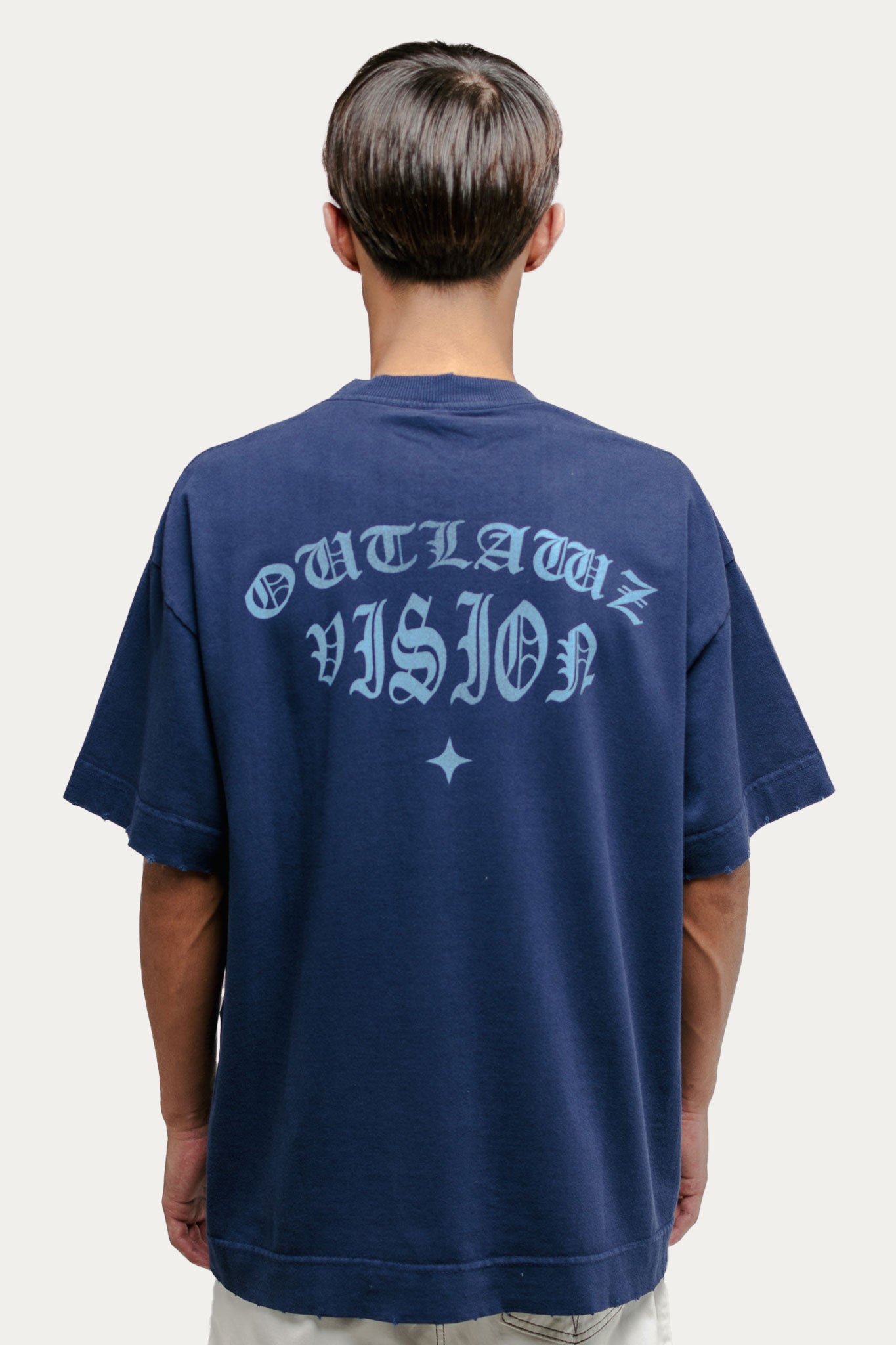 T-shirt Over Boxy " TAKE A RISK " - Azul Marinho