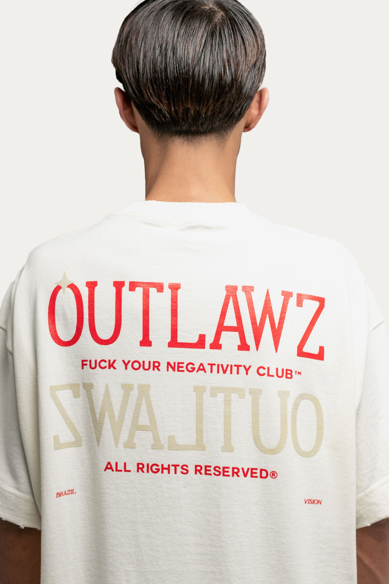 T-shirt Over Boxy " DONT LOOK BACK " - Off-White