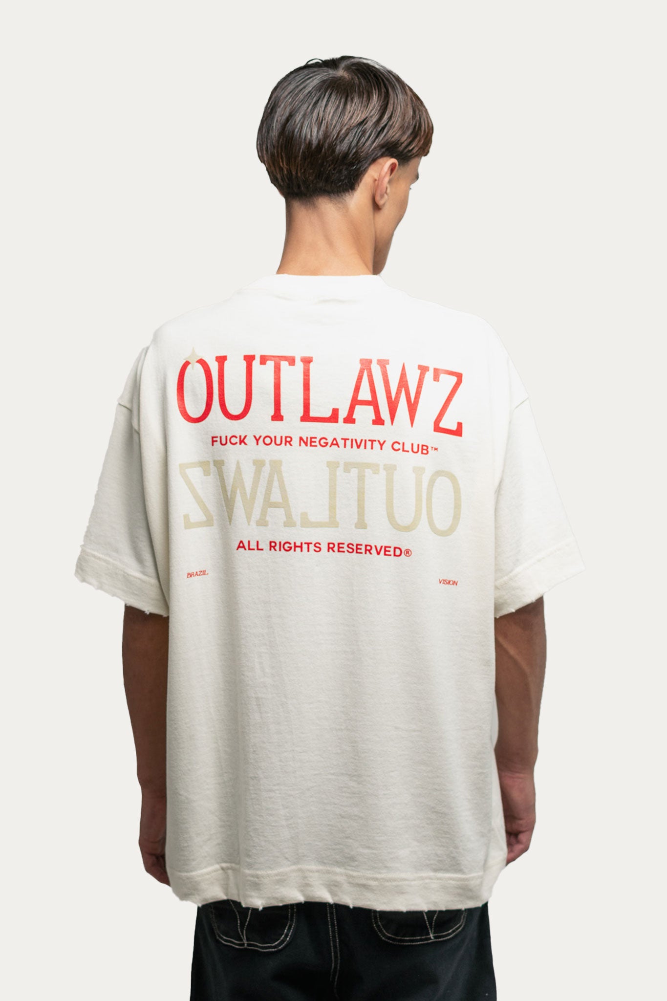 T-shirt Over Boxy " DONT LOOK BACK " - Off-White