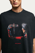 T-shirt Over Boxy " DONT LOOK BACK " - Preto