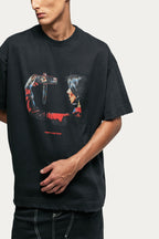 T-shirt Over Boxy " DONT LOOK BACK " - Preto