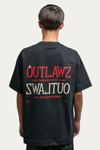 T-shirt Over Boxy " DONT LOOK BACK " - Preto