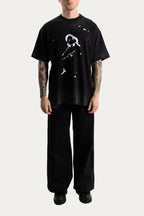 T-SHIRT OVER " SACRIFICE " - PRETO