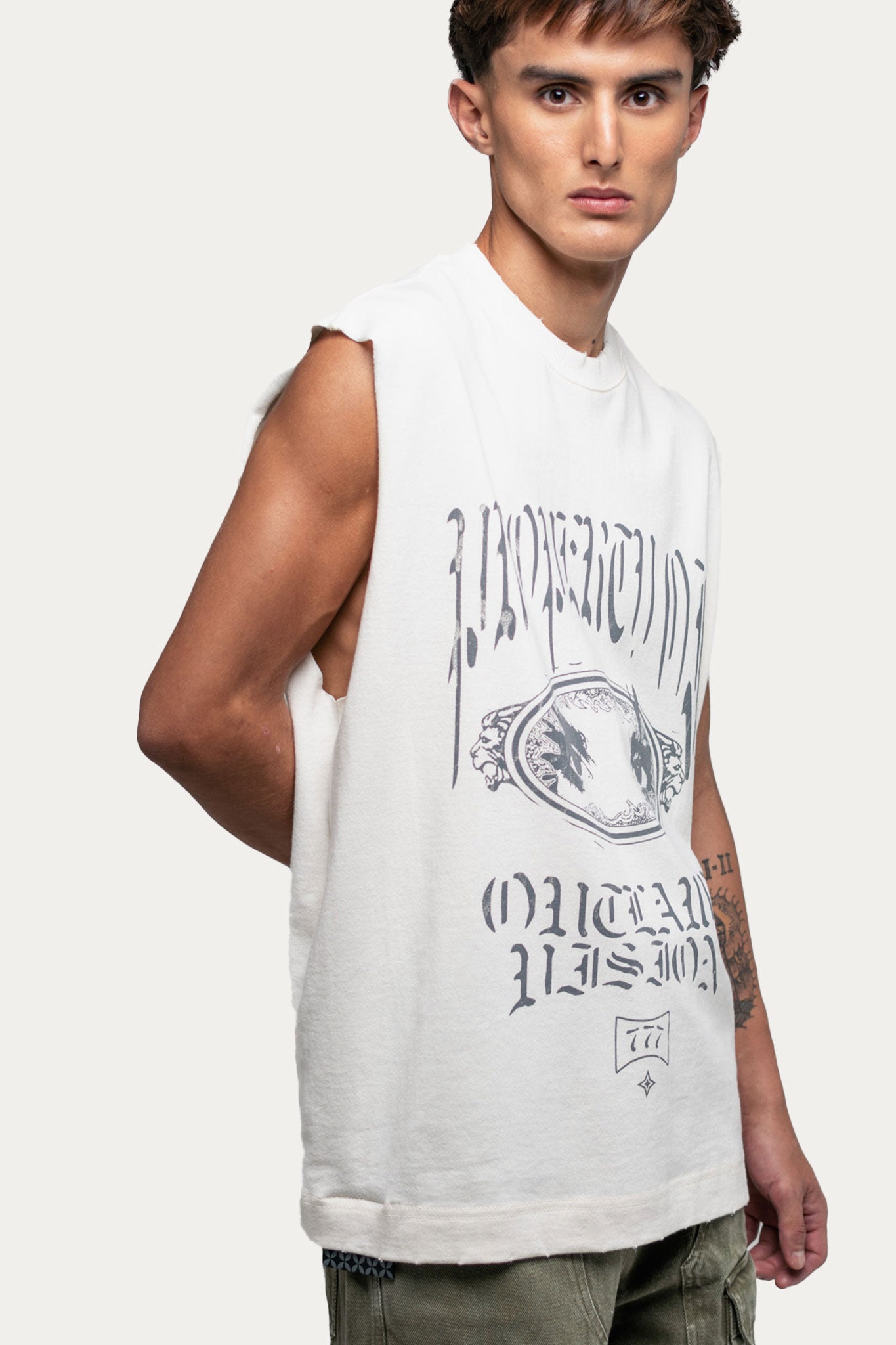 Tank Top Over Tank " PROPERTY " - Off-White