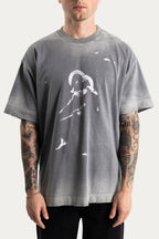 T-SHIRT OVER " SACRIFICE " - CINZA