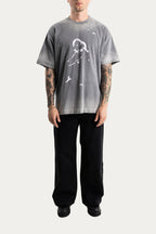 T-SHIRT OVER " SACRIFICE " - CINZA