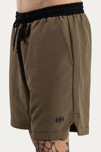 SHORTS  " LOGO " - KHAKI
