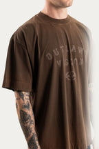 T-SHIRT OVER " OUT 002 " - MARROM