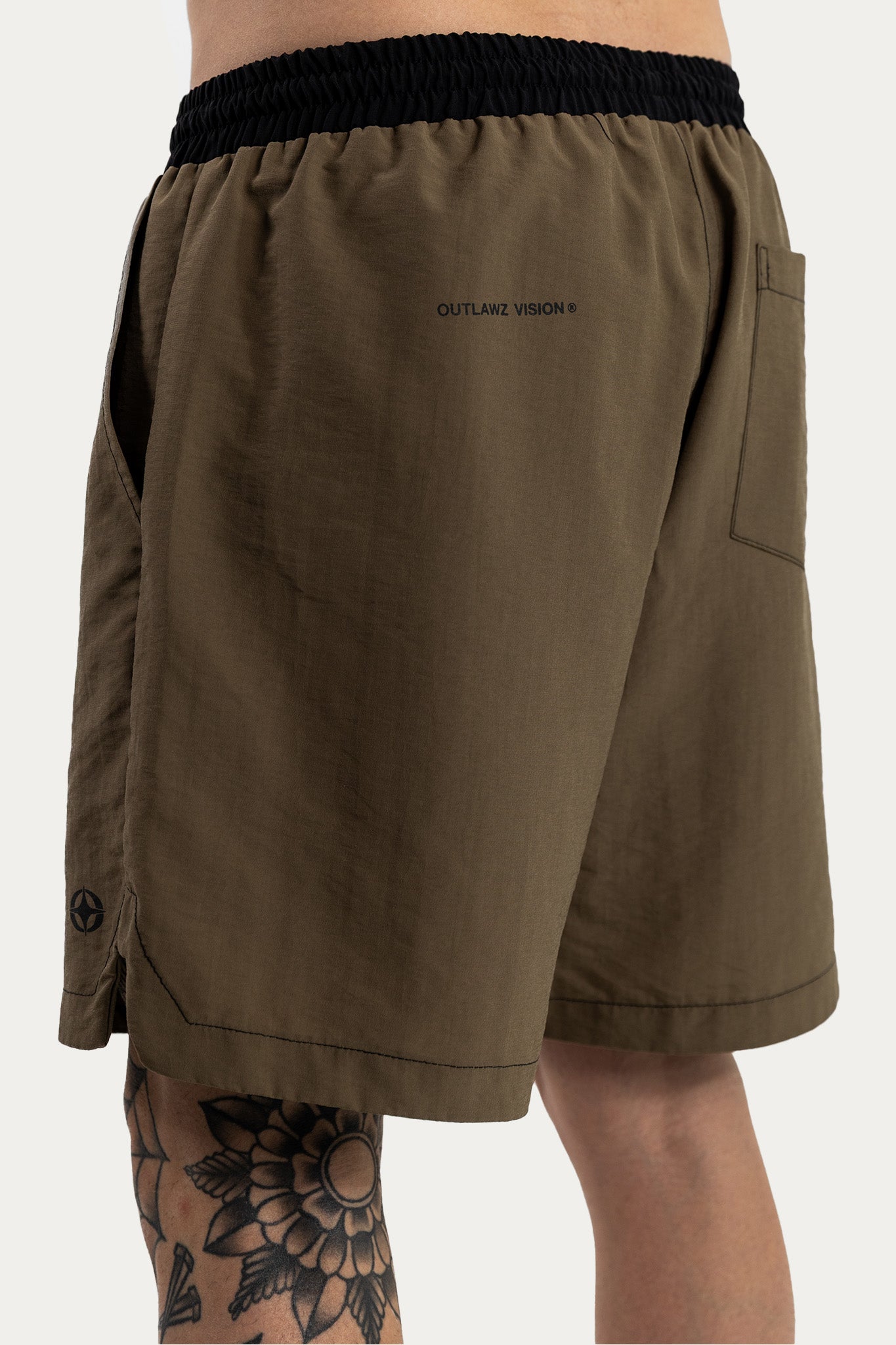 SHORTS  " LOGO " - KHAKI