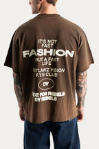 T-SHIRT OVER " FAST " - MARROM