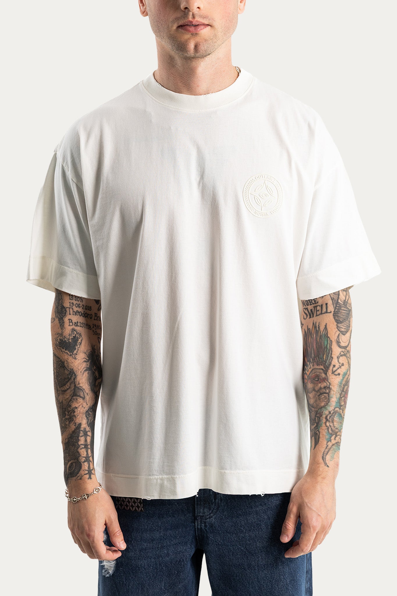 T-SHIRT OVER " SCUDO " - OFF-WHITE