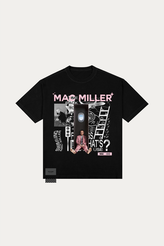 T-Shirt Over Boxy "MAC MILLER" - Preta