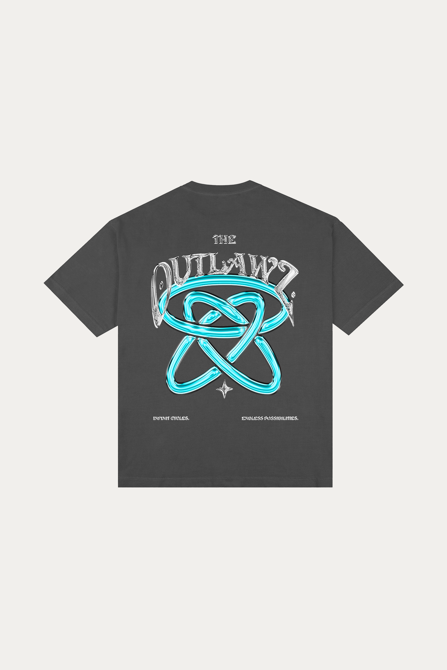 T-Shirt Over Boxy "CYCLES" - Cinza Estonado