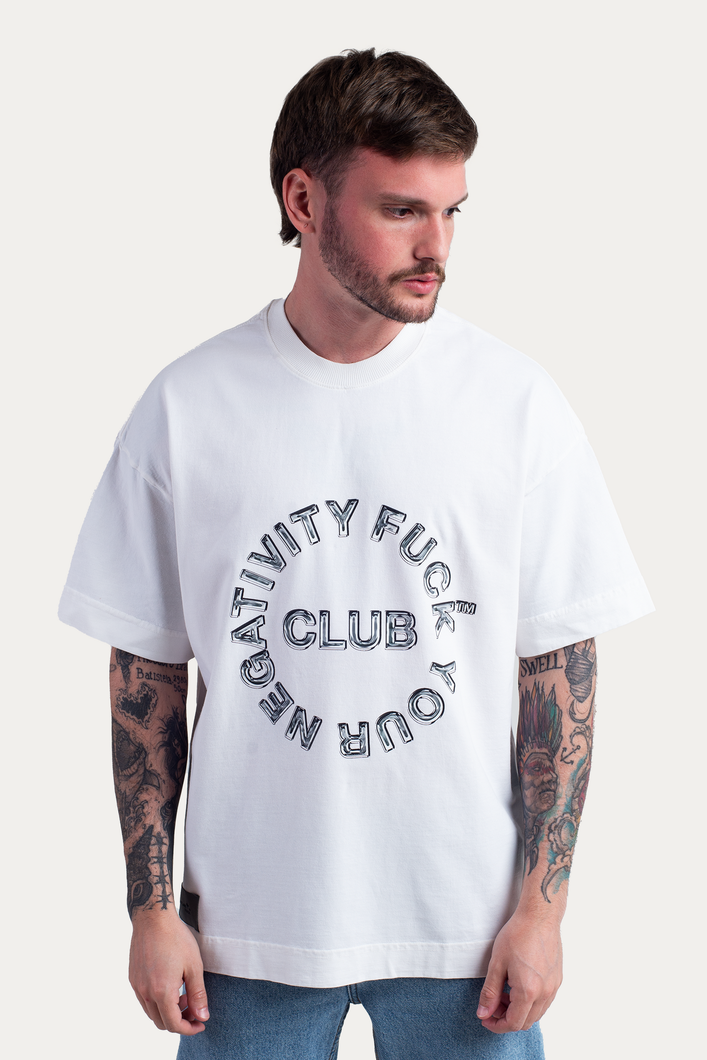 T-Shirt Over Boxy "F.Y.N CHROME" - Off White