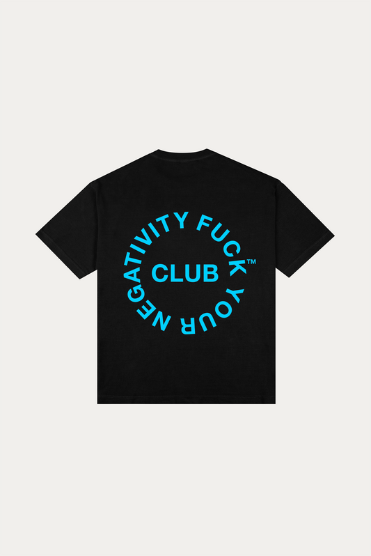 T-shirt Over Boxy "F.YN CLUB" - Preta