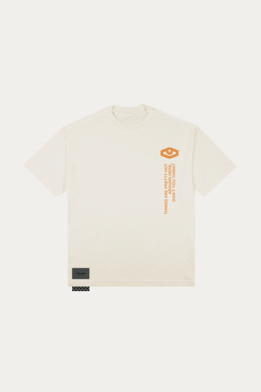 T-shirt Over Boxy "GLOBAL WARMING" - Off-white