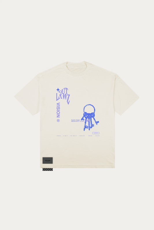 T-shirt Over Boxy "KEYS OF SUCCESS" - Off White