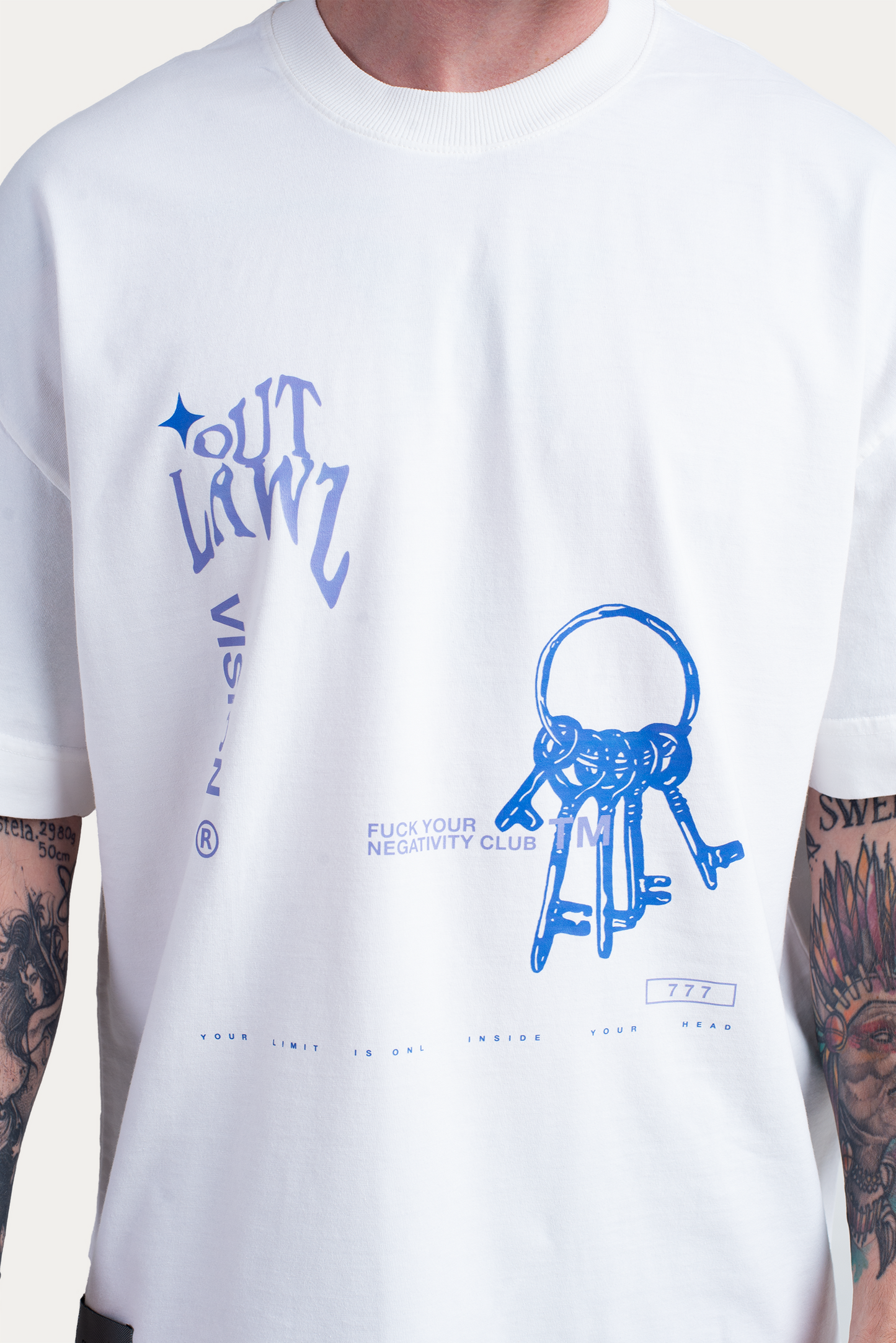 T-shirt Over Boxy "KEYS OF SUCCESS" - Off White