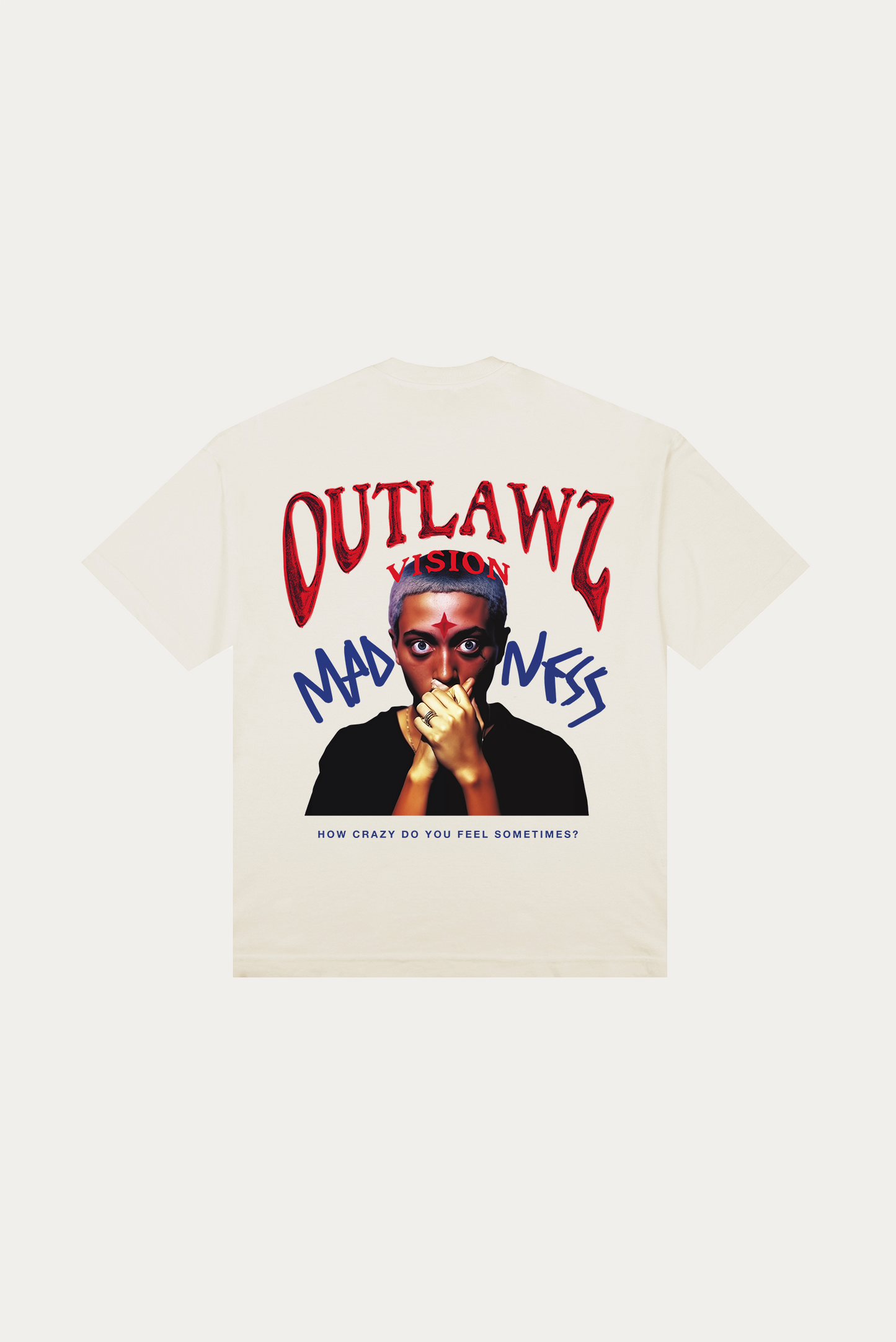 T-shirt Over Boxy "MADNESS" - Off-white