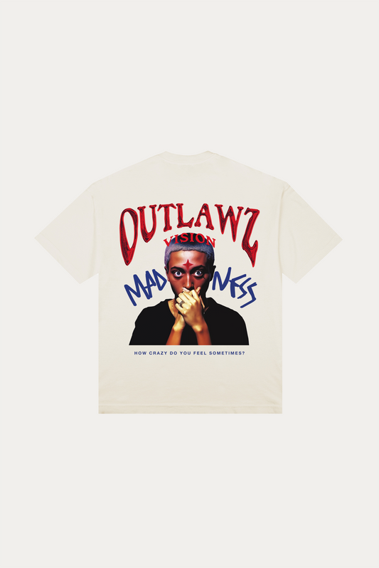 T-shirt Over Boxy "MADNESS" - Off-white