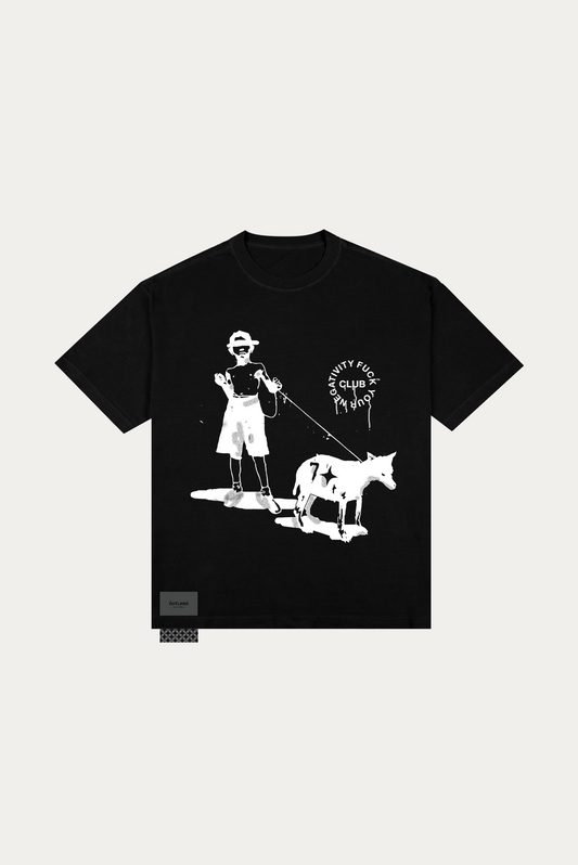 T-shirt Over Boxy "OUTLAW KID" - Preto