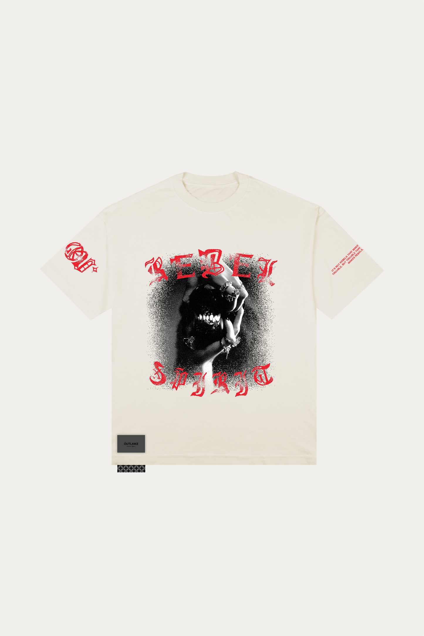 T-shirt Over Boxy "REBEL SPIRIT" - Off-white