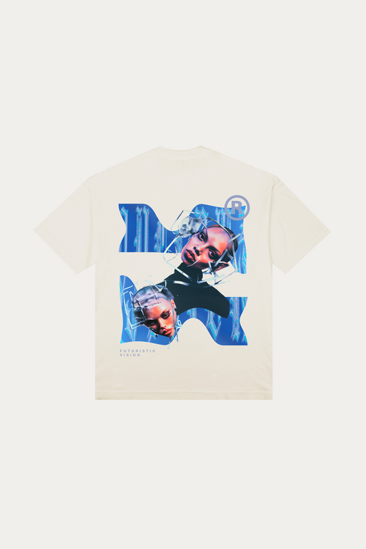 T-Shirt Over Boxy "2 HEADS" - Off White
